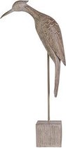 Ornament op voet - Staande woondecoratie - Vogel Beeld - Deco - Beige - 57cm - Polyresin