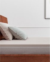 Topper hoeslaken  160x200 Linnen Look 100% Katoen Dove Grey Pastel