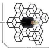 Lucande - Wandlamp design - 1licht - ijzer - H: 30.1 cm - E27 - zwart