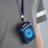 Wandgemonteerde ventilator Buiten USB opladen Op de taille gemonteerde draagbare ventilator (zwart + blauw)