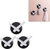 3 STKS Punch-Free Hook Adhesive Home Strong Bathroom Wall Door Key Decoration Sticky Hook (Zwart Wit)