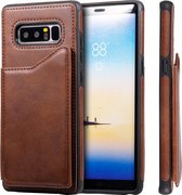 Voor Galaxy Note 8 Shockproof Calf Texture-beschermhoes met houder en kaartsleuven en frame (koffie)