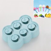 Mini DIY Creatieve ijslollyvorm Milieuvriendelijke siliconen ijsblokjesijsvorm, stijl: rechthoekig (blauw)
