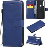 Voor Motorola Moto G Power Effen Kleur Horizontale Flip Beschermende Leren Case met Houder & Kaartsleuven & Portemonnee & Fotolijst & Lanyard (Blauw)