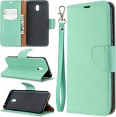 Voor xiaomi redmi 8A litchi textuur pure kleur horizontale flip pu lederen case met houder & kaartsleuven & portemonnee & lanyard (groen)