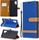 Kleuraanpassing Denim Texture Horizontale Flip Leather Case met houder & kaartsleuven & portemonnee & lanyard voor Galaxy Note10 + (Royal Blue)