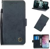 Voor Galaxy Note 10 Plus Retro horizontale flip PU lederen tas met kaartsleuven en houder (zwart)