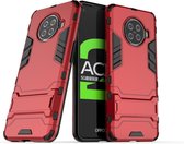 Voor OPPO ACE 2 PC + TPU schokbestendige beschermhoes met houder (rood)