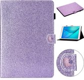 Voor Samsung Galaxy Tab A 8.0 T350 Love Buckle Glitter Horizontal Flip Leather Case met houder & kaartsleuven (paars)