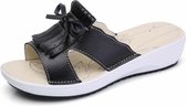 Modieuze casual lichtgewicht sandalen met kwastjes voor dames (kleur: zwart, maat: 37)