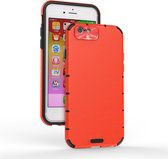 Voor iPhone 6 / 6s schokbestendige graan PC + TPU Case (rood)