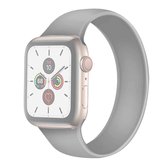 Voor Apple Watch Series 5 & 4 40 mm / 3 & 2 & 1 38 mm effen kleur elastische siliconen vervangende polsband horlogeband, maat: S 130 mm (grijs)