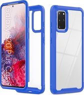 Voor Galaxy S20 + Transparant Serie Frame TPU + PC Stofdicht Krasbestendig Valbestendig Beschermhoes (Blauw)