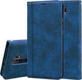 Voor Geschikt voor Xiaomi Redmi 9 Frosted Business Magnetische Horizontale Flip PU lederen tas met houder & kaartsleuf & lanyard (blauw)