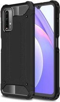 Voor Xiaomi Redmi Note9 4G Magic Armor TPU + PC combinatiebehuizing (zwart)