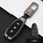 Auto Lichtgevende All-inclusive Zinklegering Sleutel Beschermhoes Sleutel Shell voor Ford A Stijl Smart 3-knop (Gun Metal)