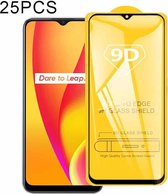 Voor OPPO Realme C15 25 PCS 9D Full Glue Full Screen Gehard Glas Film