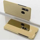 Galvaniserende spiegel horizontale flip lederen tas voor OPPO Realme 3, met houder (goud)