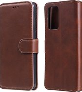 Voor Samsung Galaxy A72 5G klassieke kalfsstructuur PU + TPU horizontale flip lederen tas, met houder & kaartsleuven en portemonnee (bruin)