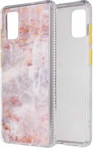 Voor Samsung Galaxy A71 gekleurd glazuur marmer TPU + pc beschermhoes (oranje)