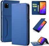 Voor Huawei Y5P / Honor 9S Sterk magnetisme Vloeibaar gevoel Horizontale flip lederen tas met houder & kaartsleuven en portemonnee (blauw)