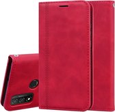 Voor Huawei P Smart (2020) Frosted Business Magnetische Horizontale Flip PU lederen tas met houder & kaartsleuf & lanyard (rood)