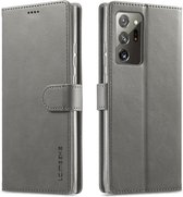 Voor Samsung Galaxy Note 20 Ultra LC.IMEEKE Kalfsstructuur Horizontale flip lederen tas, met houder & kaartsleuven en portemonnee (grijs)