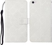 Voor OPPO F1s etnische stijl reliëf patroon horizontale flip lederen tas met houder & kaartsleuven & portemonnee & lanyard (wit)