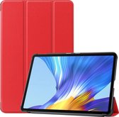 Voor Huawei Honor V6 / MatePad 10.4 inch Universeel Effen Kleur Anti-val Horizontaal Flip Tablet PC Leren Case met Tri-fold Beugel & Slaap / Wakker worden (Rood)