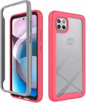 Voor Motorola Moto One 5G Ace Starry Sky Solid Color Series schokbestendig PC + TPU beschermhoes (rood)