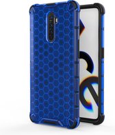 Voor OPPO Realme X2 Pro Shockproof Honeycomb PC + TPU Case (blauw)
