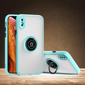 Q Shadow 1 Generation-serie TPU + pc-beschermhoes met 360 graden roterende ringhouder voor iPhone XR (lichtblauw)