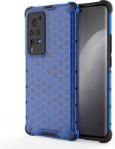 Voor vivo X60 schokbestendige honingraat pc + TPU beschermhoes (blauw)