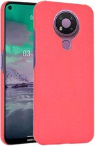 Voor Nokia 3.4 Shockproof Crocodile Texture PC + PU Case (Rood)