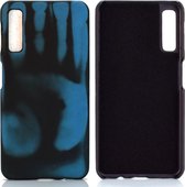 Paste Skin + PC thermische sensor verkleuring Case voor Galaxy A7 (2018) (blauw)