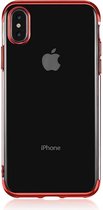 Drie secties Electroplating Side TPU beschermende achterkant van de behuizing voor iPhone XS Max (rood)