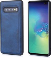 Voor Galaxy S10 Diaobaolee schokbestendig PU + TPU beschermhoes (blauw)