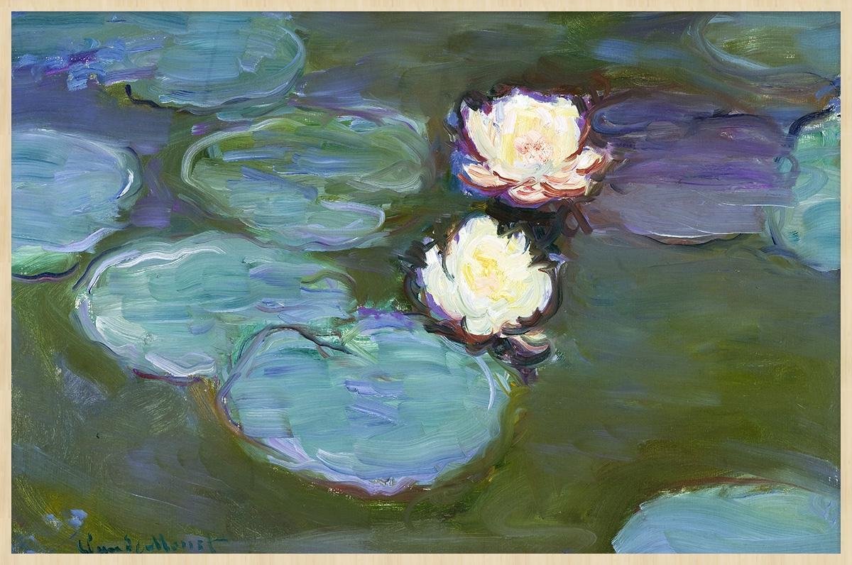 Schilderij - waterlelies - Claude Monet - Collectie ART Facsimile - Forex met blanke lijst - 148x98cm