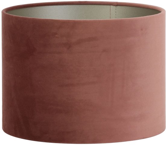 Abat-jour cylindrique en velours rose, pour lampes de table et lampadaires.