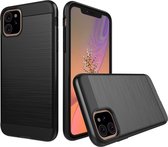 Apple iPhone 11 Hoesje - Mobigear - Brushed Armor Serie - Hard Kunststof Backcover - Zwart - Hoesje Geschikt Voor Apple iPhone 11