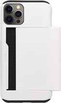 ADEL Kunststof Back Cover Hardcase Hoesje Geschikt voor iPhone 12 (Pro) - Pasjeshouder Wit