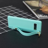 Schokbestendige effen kleur TPU-hoes met polsband voor Galaxy S10 5G (babyblauw)