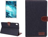 Dibase Denim Texture Horizontal Flip PC + PU lederen tas met houder & kaartsleuven & slaap- / wekfunctie voor Huawei MediaPad M6 8.4 (zwart)