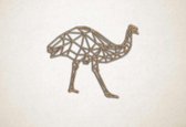 Line Art - Struisvogel 1 - XS - 24x30cm - Eiken - geometrische wanddecoratie