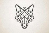 Line Art - Wolf 6 - XS - 30x23cm - Zwart - geometrische wanddecoratie