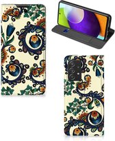 Hoesje Geschikt voor Samsung Galaxy A52 5G Enterprise Editie | A52 4G Bookcase Barok Flower