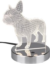 LED Tafellamp - Iona Dog - 3W - RGBW - Rond - Glans Chroom - Aluminium