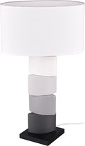 LED Tafellamp - Tafelverlichting - Iona Konan - E27 Fitting - Rond - Mat Wit - Keramiek
