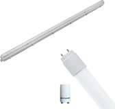 LED TL Armatuur met T8 Buis Incl. Starter - Prima Housing Pro - 150cm Enkel - 22W - Helder/Koud Wit 6400K - Waterdicht IP65