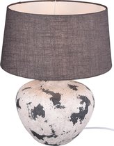 LED Tafellamp - Tafelverlichting - Iona Bae - E27 Fitting - Rond - Mat Grijs - Keramiek